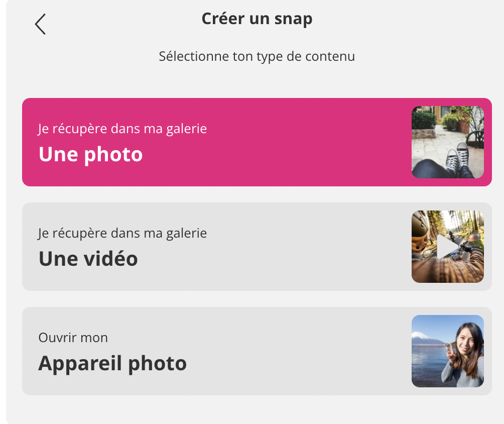 Jacquie et Michel Contact vous permet d'envoyer des snaps, comme sur un réseau social très connu :)